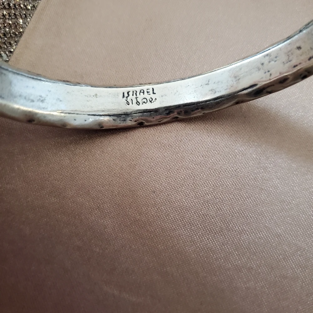 Isreal Sterling Silver Bangle - Picture 7 of 8